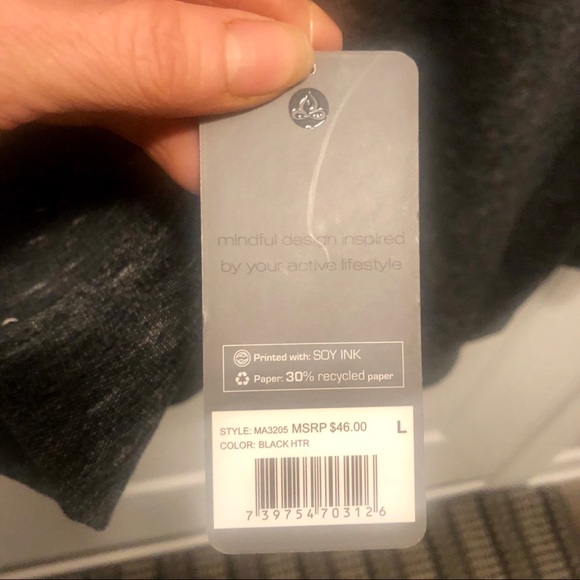 NWT Apana Men’s Black Heather Hoodie Large - Picture 3 of 4